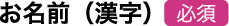 お名前（漢字）